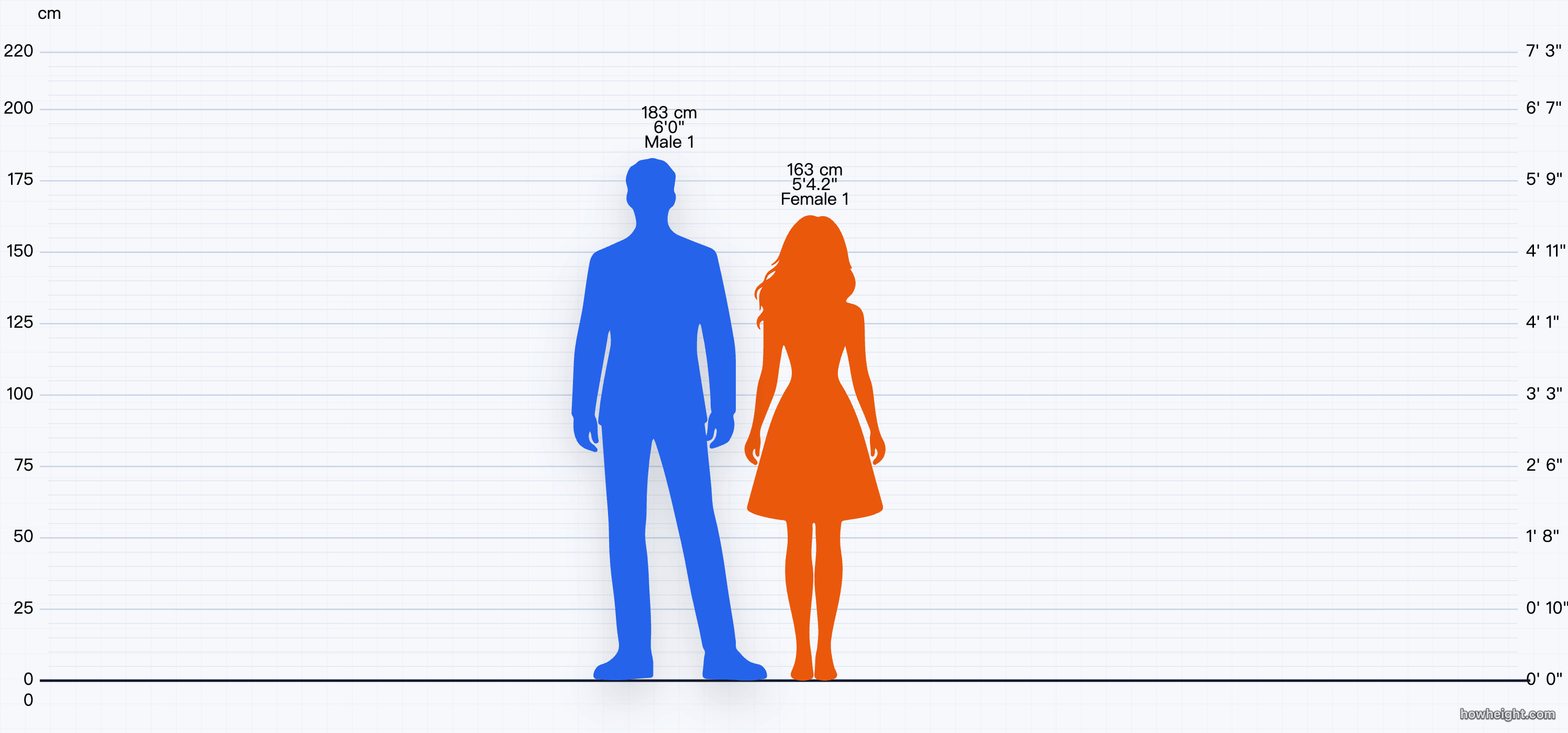 Partner height comparison preview with two people standing on one shared scale