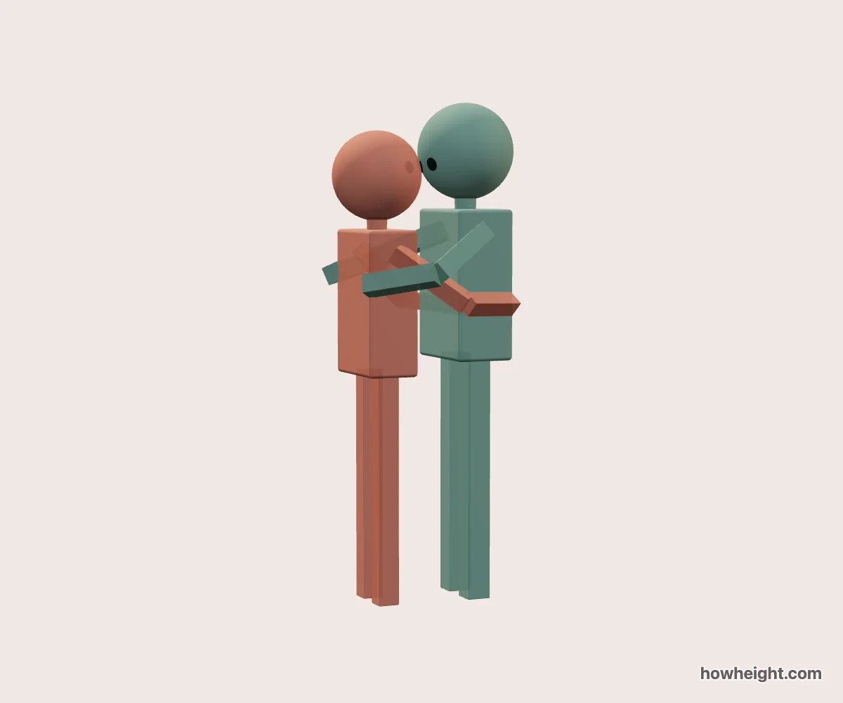 Hug Simulator: Two people face each other in a hug, showing their head and shoulder levels.