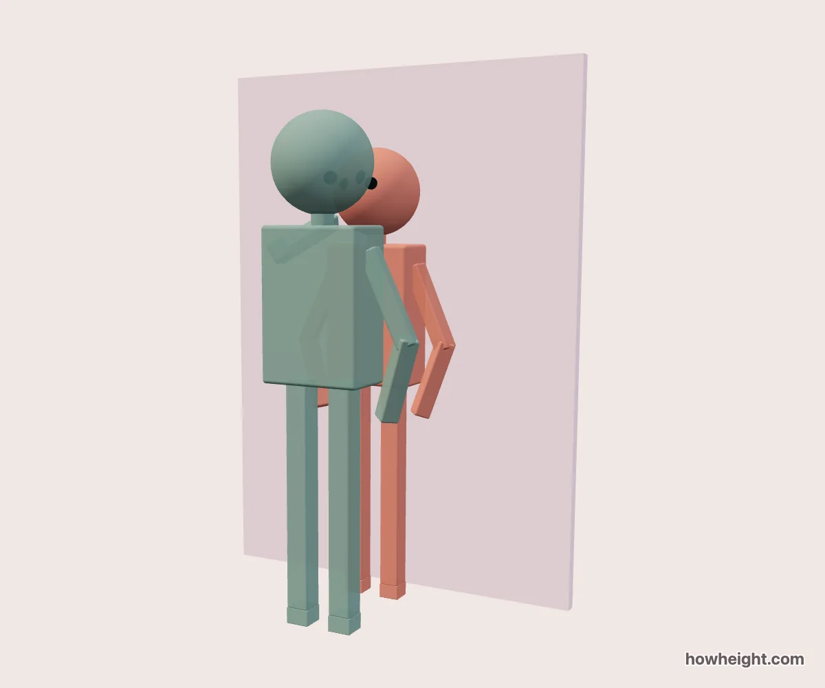 Kabedon Simulator: Two people face each other beside a wall, with one person resting a raised hand on it.