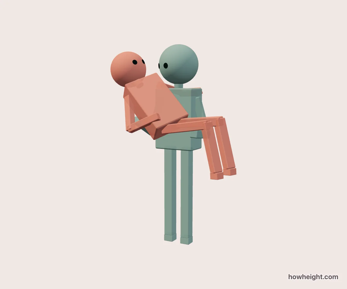 Princess Carry Simulator: One person supports the other beneath the back and knees, with the legs bent to one side.